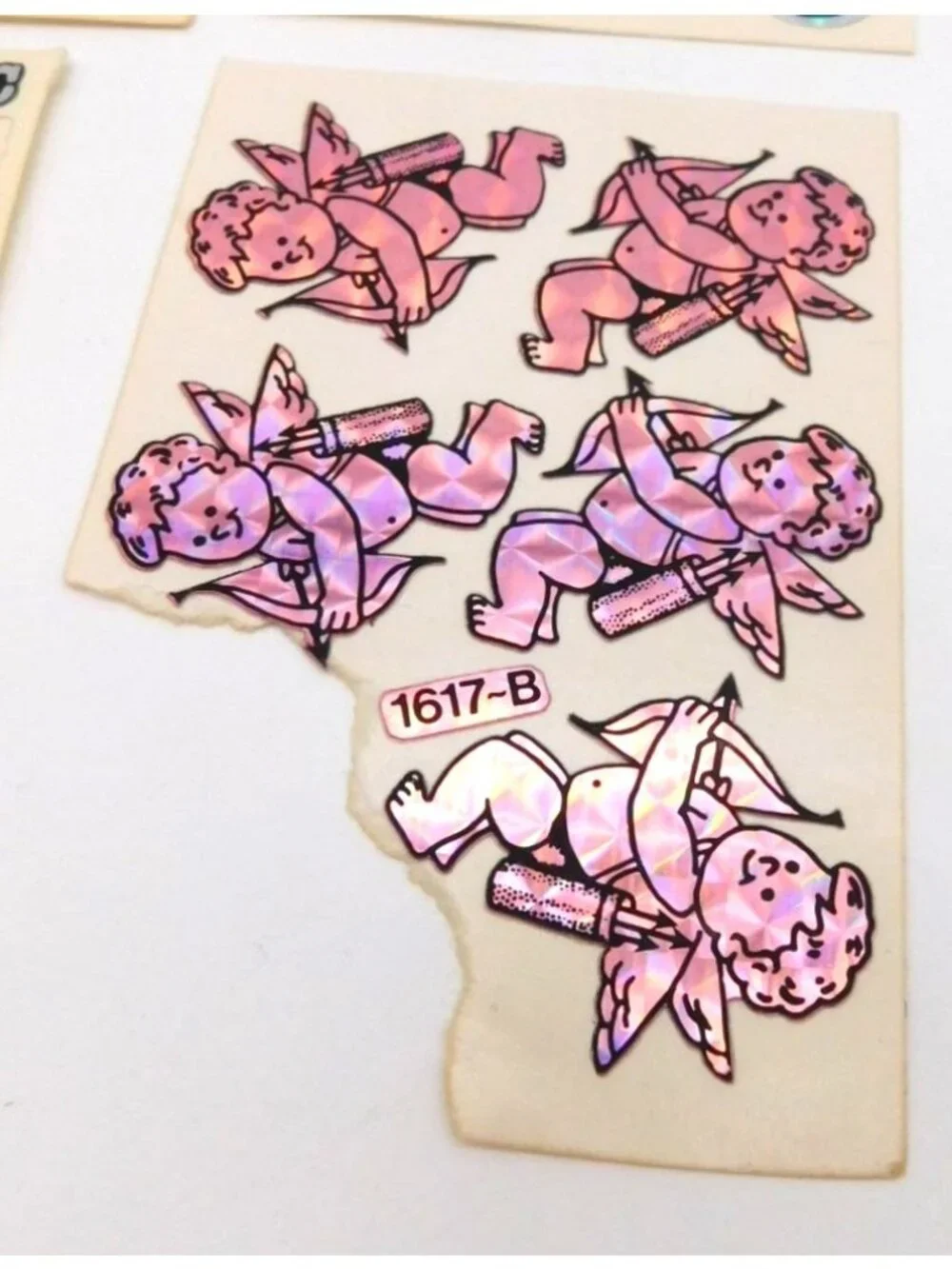 Vintage Vending Prism Holographic Sticker Sheets Clowns Balloons Letters Cherubs